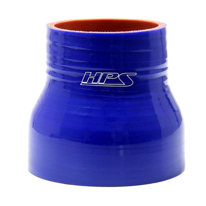HTSR-238-256-BLUE Silicone High Temperature 4-ply Reinforced Reducer Coupler Hose, 50 PSI Maximum Pressure, 3" Length, 2-3/8" > 2-5/9" ID, Blue